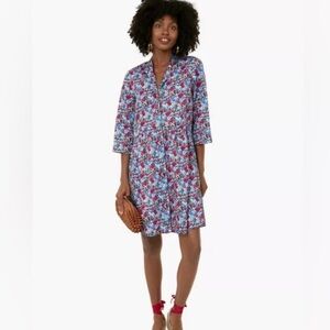 Tuckernuck Royal Shirt Dress Queens Garden Floral Sz S NWOT